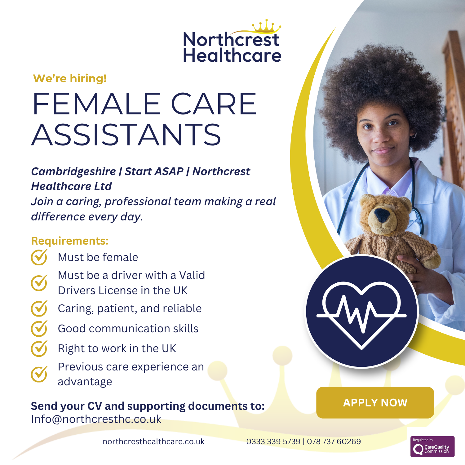 Female Care Assistant (Drivers Only)_ Northcrest Healthcare Careers