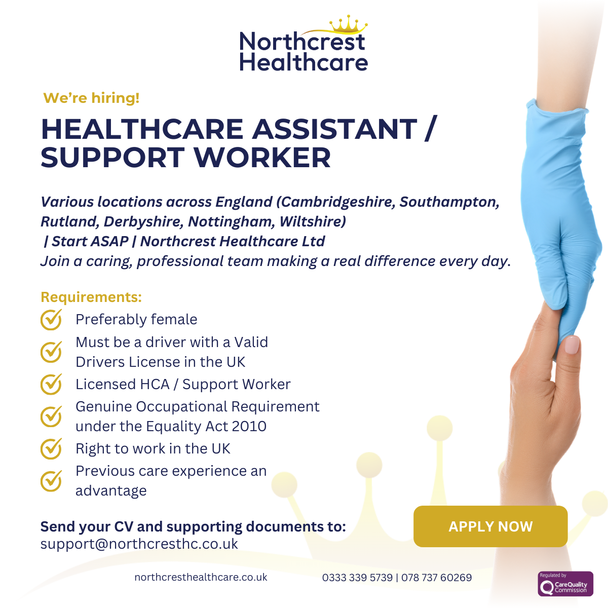 HCA (Healthcare Assistant) Support Worker – Domiciliary Care